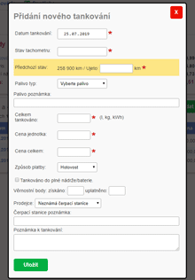 Nové tankování.